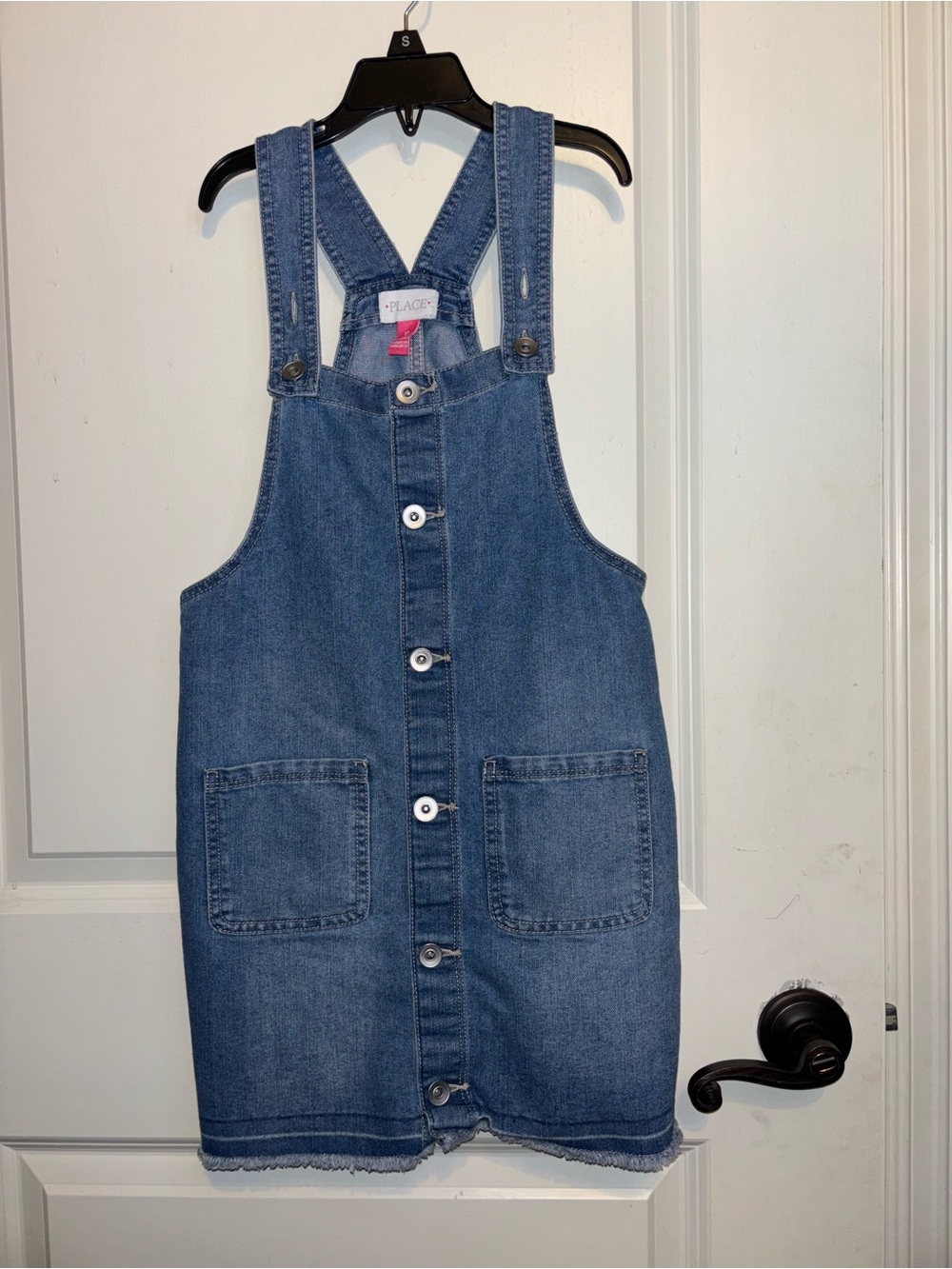 The Children's Place Blue Denim Button-Front Pinafore Dress